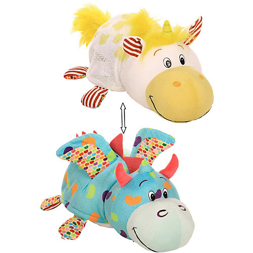 Мягкая игрушка-вывернушка 1toy "Ням-Ням" Единорог с ароматом попкорна-Дракончик с ароматом фруктового мармелад от 1Toy