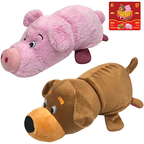 Мягкая игрушка-вывернушка 1toy Собака-Свинья, 35 см от 1Toy