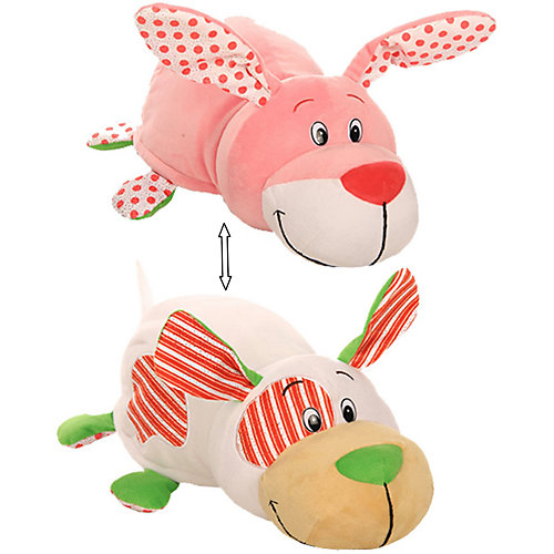 Мягкая игрушка-вывернушка 1toy "Ням-Ням" Щеночек с ароматом мятной жвачки-Зайчонок с ароматом фруктовой жвачки, от 1Toy