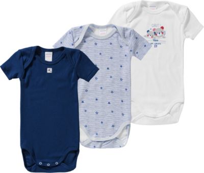 Bodies 3er-Pack blau Gr. 68/74 Jungen Baby