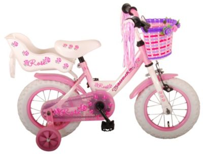 vidaXL Kinderfahrrad 12 Zoll Weiß Rosa Kinderrad Fahrrad für Kinder Mädchen 