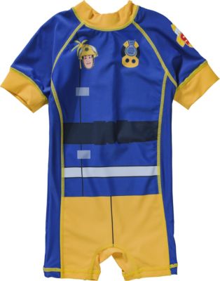 Feuerwehrmann Sam Schwimmanzug mit UV-Schutz 50+ blau/gelb Gr. 86 Jungen Kleinkinder