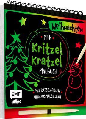 Buch - Mein Kritzel-Kratzel-Malbuch: Weihnachten, mit Holzstift