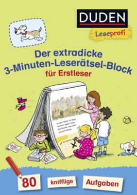 Buch - DUDEN Leseprofi: Der extradicke 3-Minuten-Lesertsel-Block Erstleser Kinder