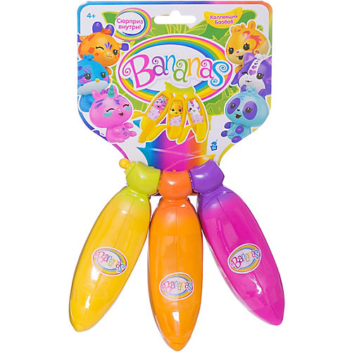 Игровой набор Cepia "Bananas" 3 банана с сюрпризом, оранжевый, жёлтый, зелёный от Cepia
