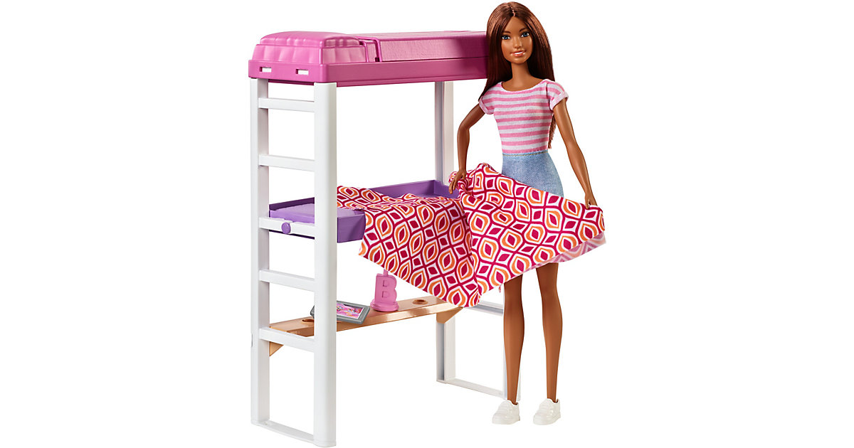 Barbie Deluxe-Set Möbel Hochbett mit Schreibtisch & Puppe