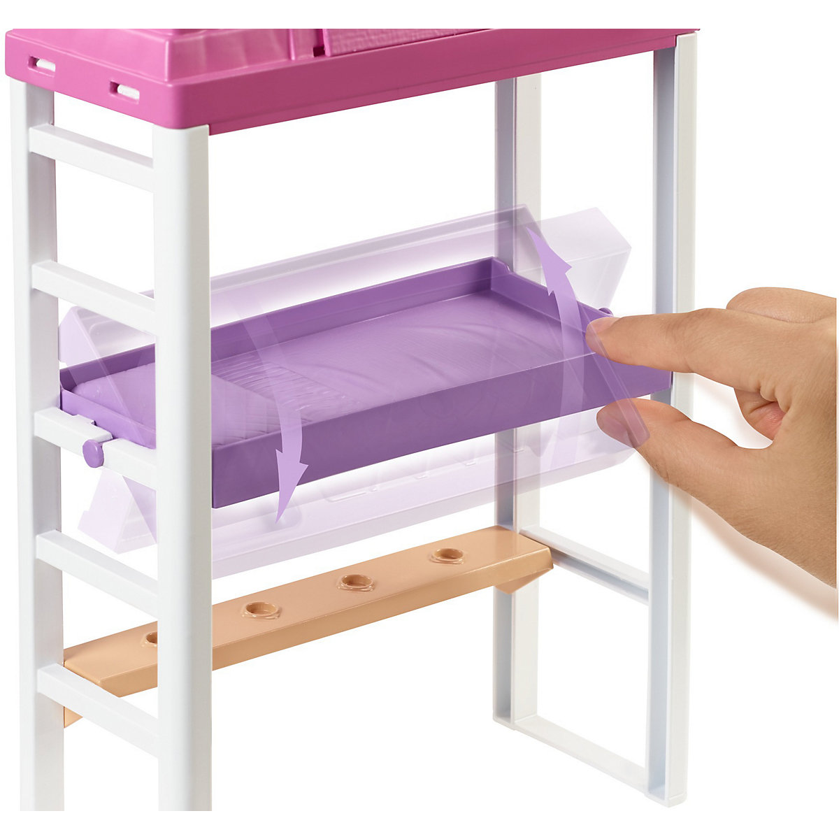 Barbie Möbel-Spielset Deluxe Hochbett mit Schreibtisch und Puppe (brünett)