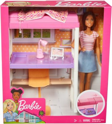 Barbie DeluxeSet Möbel Hochbett mit Schreibtisch & Puppe