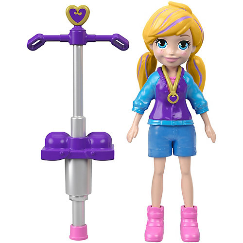 Мини-кукла Polly Pocket Active, Полли с пого-стиком от Mattel