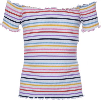 T-Shirt mit Carmen-Ausschnitt wei Gr. 152 Mdchen Kinder