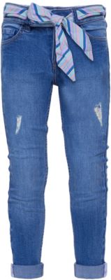 Jeans Skinny Fit mit Grtel hellblau Gr. 134 Mdchen Kinder