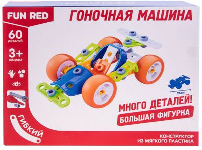 Гибкий конструктор Fun Red Гоночная машина, 60 деталей