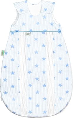 Schlafsack primaklima, Jersey, Stars cool blue, Gr. 70 cm hellblau