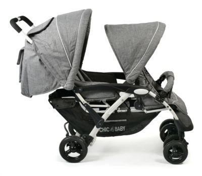 Chic 4 Baby Geschwisterwagen DOPPIO Melange anthrazit