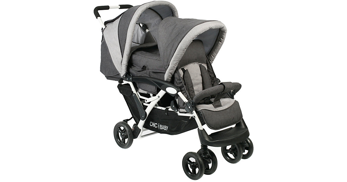 CHIC4BABY · Geschwisterwagen Duo, Melange anthrazit, 2019 CHIC4BABY · Geschwisterwagen Duo, Melange anthrazit, 2019