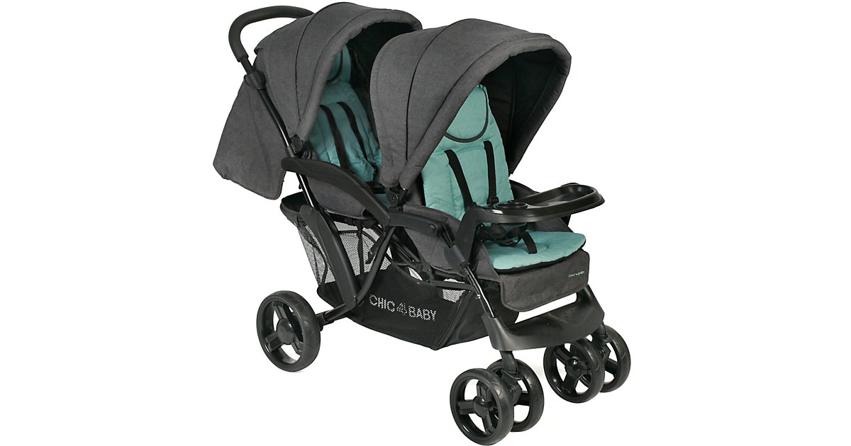 CHIC4BABY · Geschwisterwagen Doppio, Melange mint, 2019 CHIC4BABY · Geschwisterwagen Doppio, Melange mint, 2019