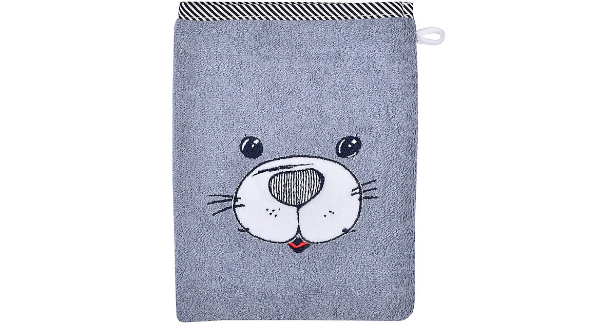 Wörner · Waschhandschuh, Seehund, grau, 15 x 21 cm Wörner · Waschhandschuh, Seehund, grau, 15 x 21 cm
