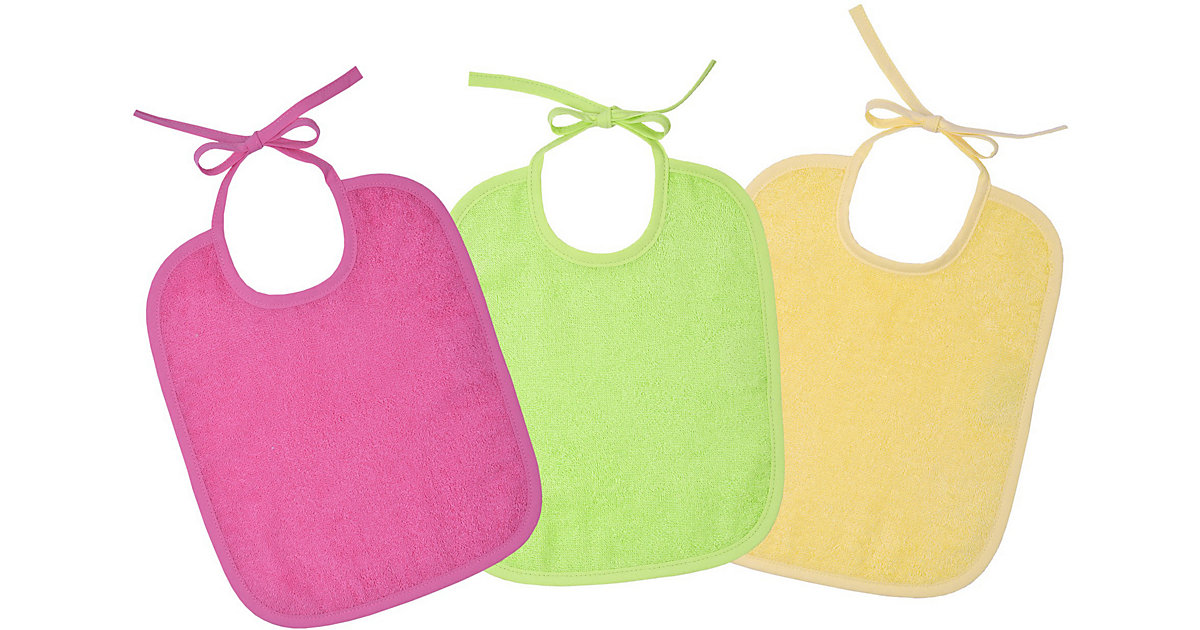 Wörner · Bindelätzchen 3er Set, pink, 25 x 30 cm Wörner · Bindelätzchen 3er Set, pink, 25 x 30 cm