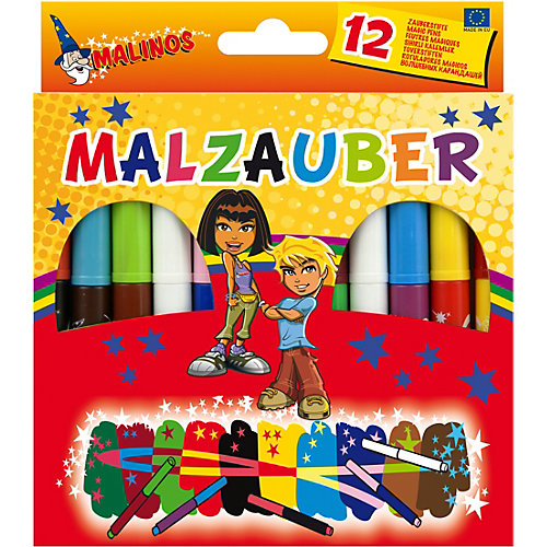 Набор двухцветных фломастеров Malinos Malzauber меняющих цвет. (10 шт.+ 2 волшебных белых фломастера.) от Malinos