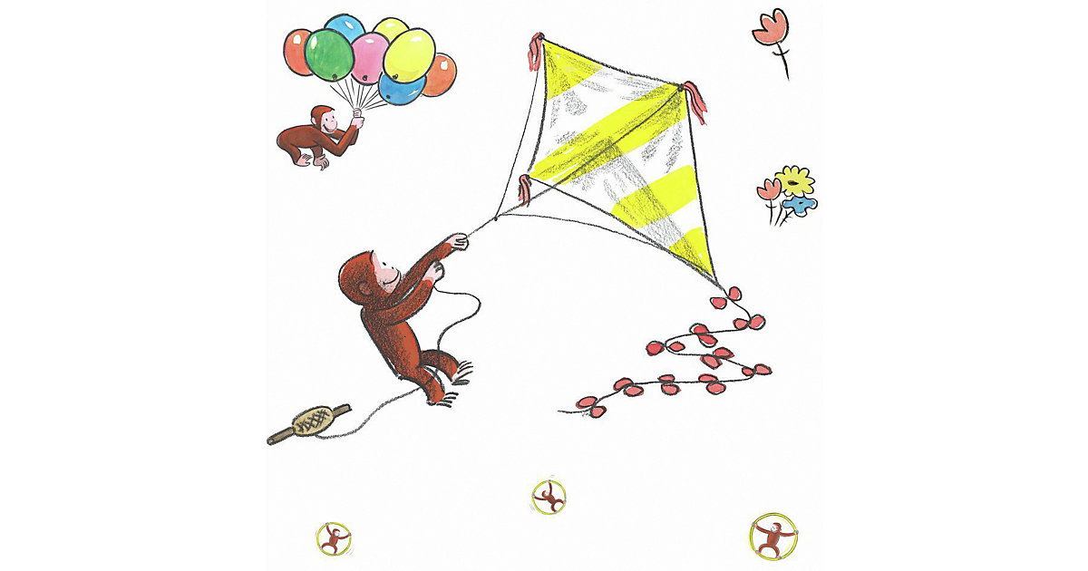 WandstickerCurious George Storybook Kite