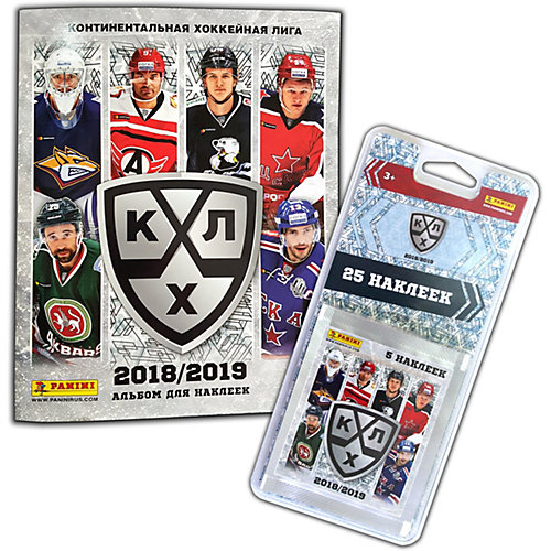 Альбом Panini "КХЛ, 11 сезон 2018/19™" и блистер (5 пакетиков наклеек) от Panini