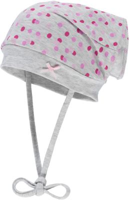 Baby Jersey-Kopftuch mit UV-Schutz 30 zum Binden grau Gr. 45 Mädchen Baby
