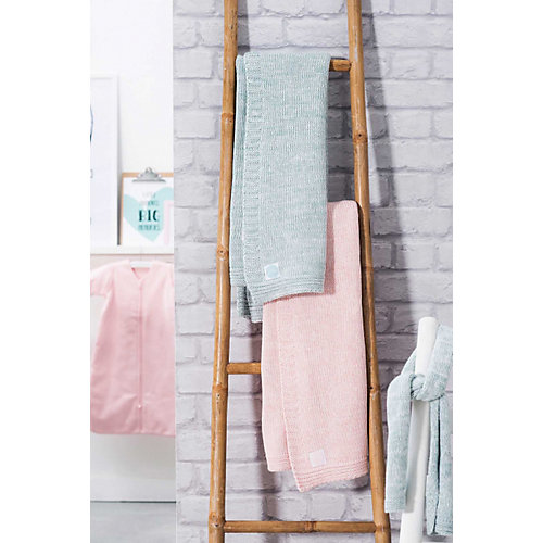 Вязаный плед Jollein "Melange knit" soft green, 75х100 см от Jollein