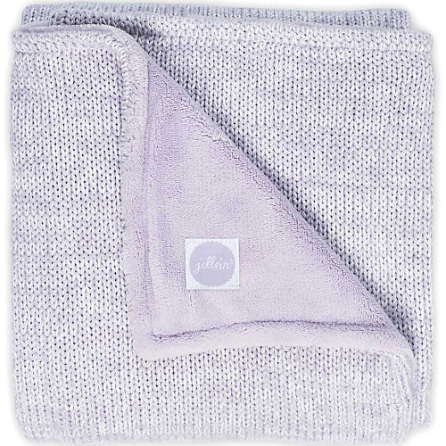 Вязаный плед с мехом Jollein "Melange knit" soft lilac, 75x100 см от Jollein