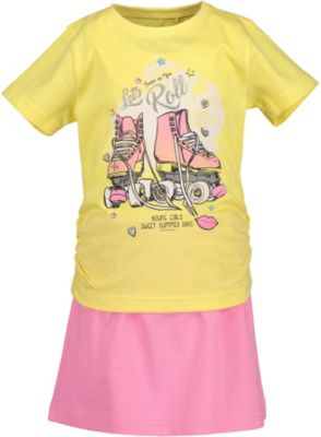 Kinder Set T-Shirt + Rock gelb Gr. 122 Mädchen Kinder