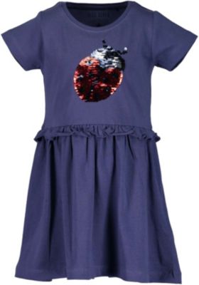Kinder Jerseykleid mit Wendepailletten blau Gr. 104 Mädchen Kleinkinder