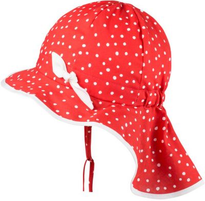 Baby Sonnenhut mit Nackenschutz , Organic Cotton rot Gr. 47-49 M�dchen Kleinkinder