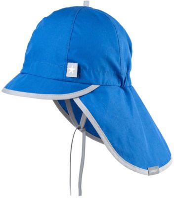 Baby Sonnenhut mit Nackenschutz , Organic Cotton blau Gr. 47 Jungen Kleinkinder