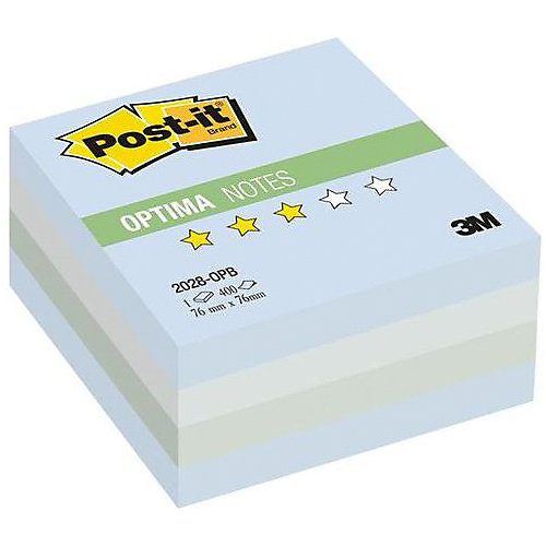 Бумага для заметок с липким слоем 3M "Post-It Optima" Зима, голубая пастельная радуга, 400 листов от 3M