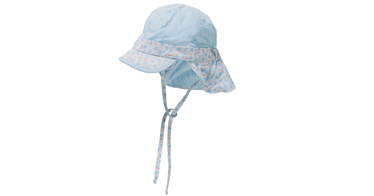 Schirmmütze mit UV-Schutz 30 mit Nackenschutz zum Binden weiß Gr. 45 Jungen Baby