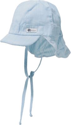 Schirmm�tze mit UV-Schutz 15 mit Nackenschutz zum Binden Gr. 43 Jungen Baby