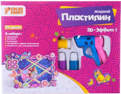 Набор для декорирования фоторамки Color Puppy с пистолетом и жидким пластилином