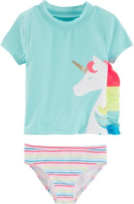Kinder Tankini, Einhrner hellblau Gr. 92 Mdchen Kleinkinder