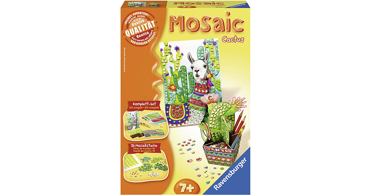 2-tlg. Mosaic Set Midi, Lama & Kaktus