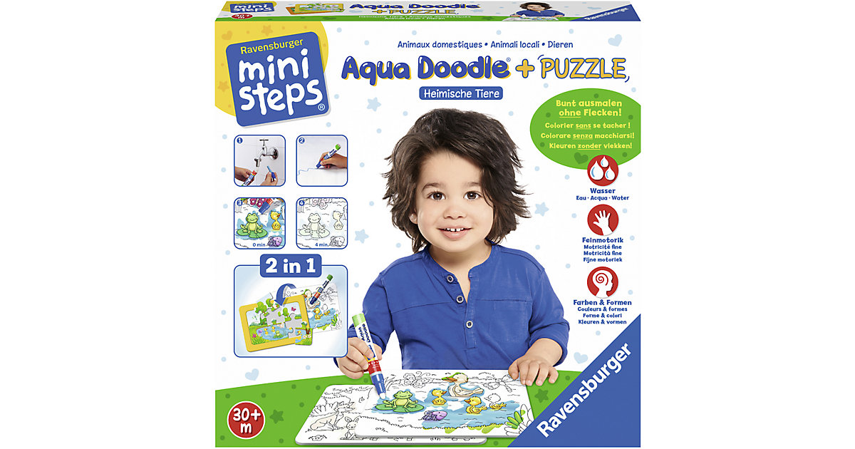 ministeps® - Aqua Doodle® Puzzle: Heimische Tiere