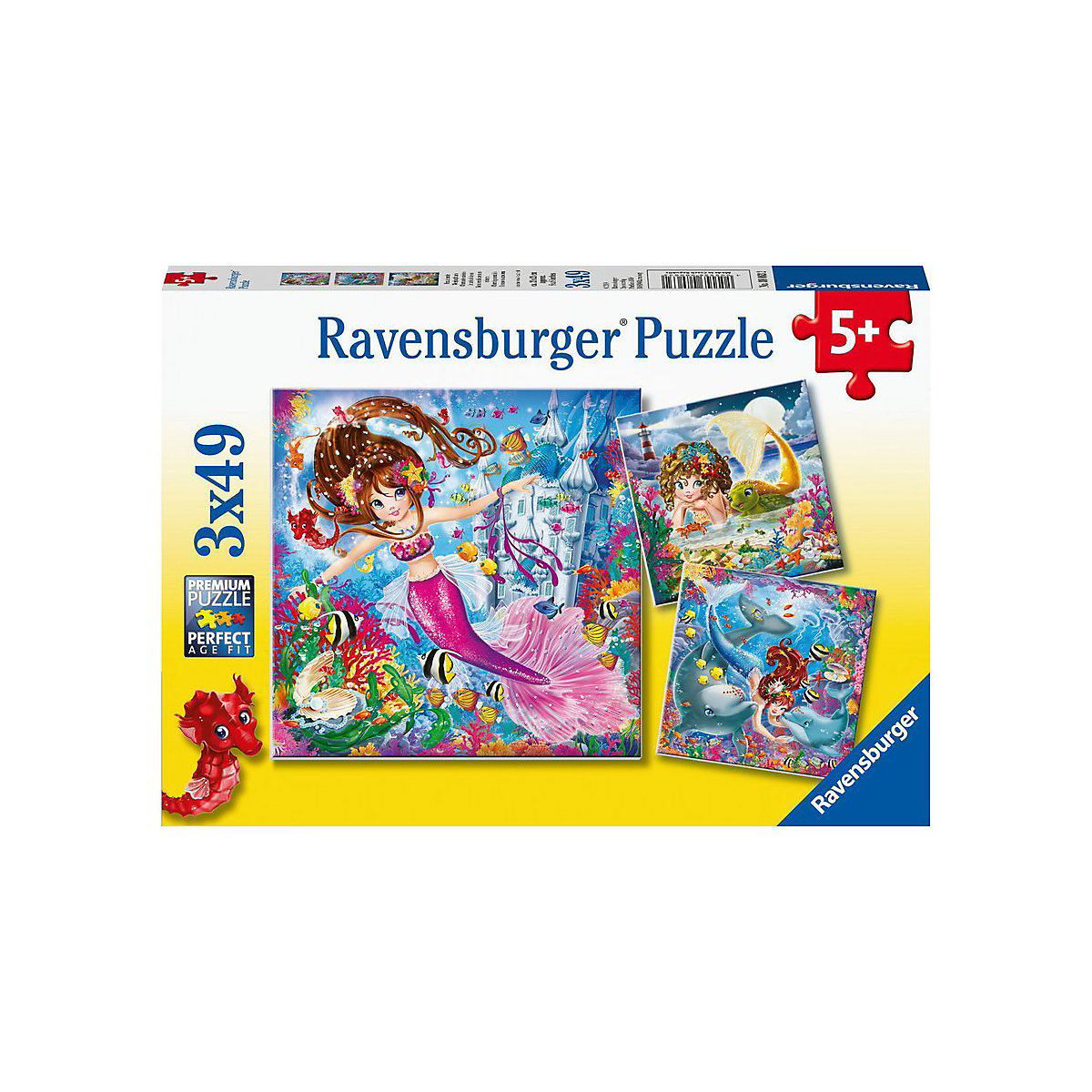 Ravensburger 3er Set Puzzle je 49 Teile 21x21 cm Bezaubernde Meerjungfrauen