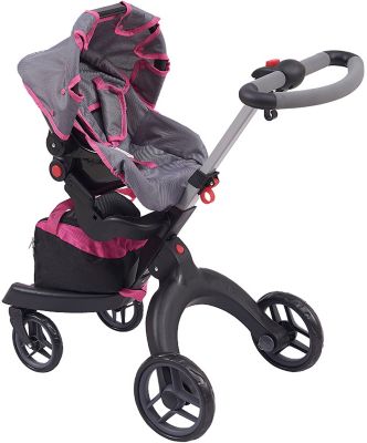 Коляска для кукол Buggy Boom Aurora, розово-серая