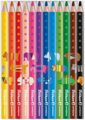 12 Pelikan Buntstifte mit 12 verschiedenen Farben 