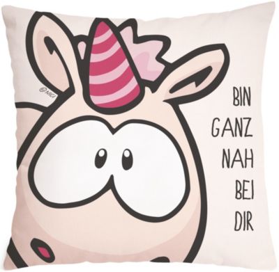 Kissen BIN DIR GANZ NAH Baumwolle bedruckt [37x37cm]