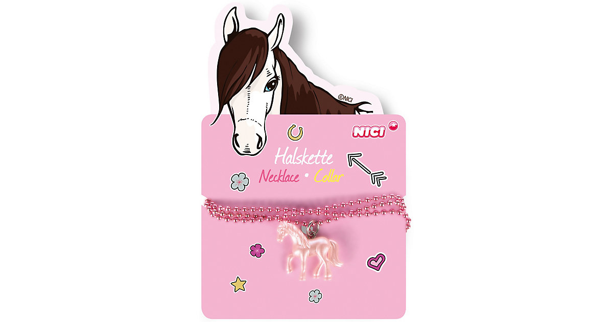 Kette mit Pferdeanhänger im Display [60cm] pink Mädchen Kinder