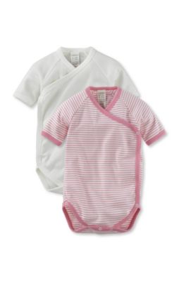 Wickelbody 2er-Set , Organic Cotton lila Gr. 50/56 Jungen Baby