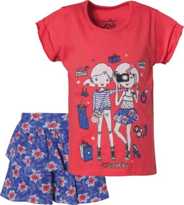 Set Kinder T-Shirt + Rock rot Gr. 92/98 Mdchen Kleinkinder