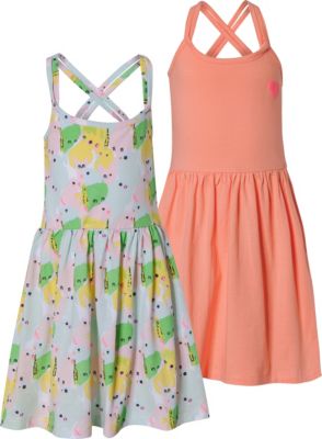 Kinder Jerseykleid Doppelpack gr�n/wei� Gr. 116/122 M�dchen Kinder