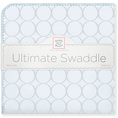 Фланелевая пеленка SwaddleDesigns Blue circles, 110х110 см от SwaddleDesigns