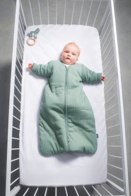 Schlafsack 4 Jahreszeiten mit abnhembaren Ärmeln, Rippenstoff, grün, 90 cm, jollein myToys