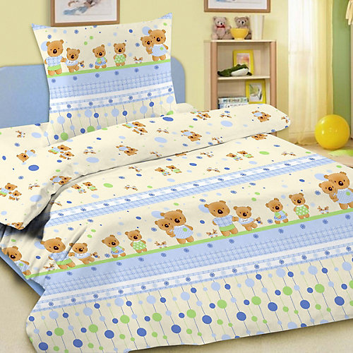 Детское постельное белье 3 предмета Letto, BG-15 - голубой от Letto